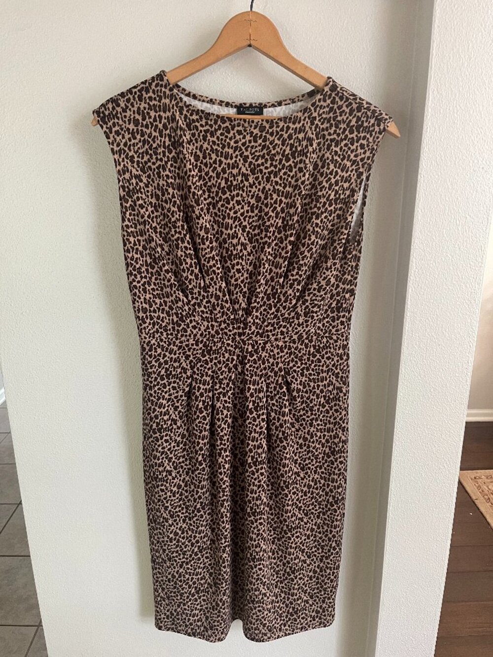 Talbots Leopard-Print Ruched Sheath Dress